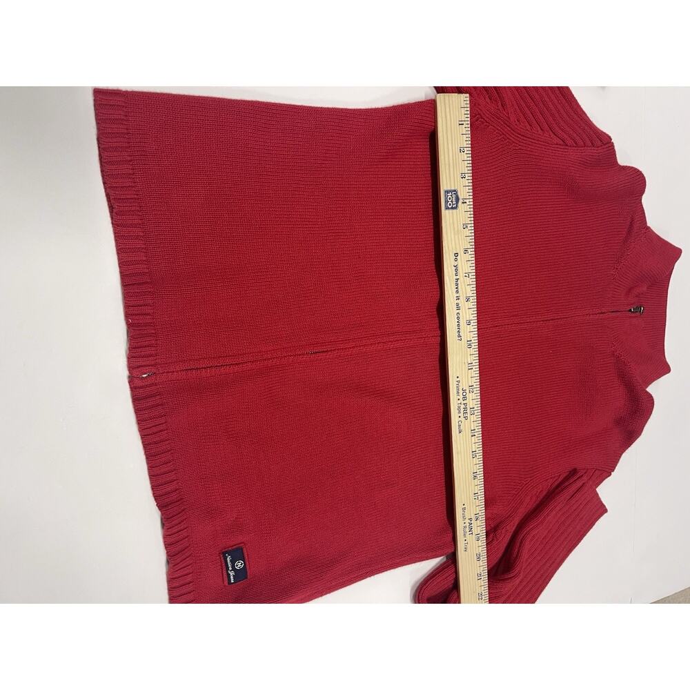 Nautica Full Zip Sweater Cardigan Red Soft - Picture 5 of 8